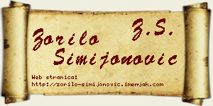 Zorilo Simijonović vizit kartica